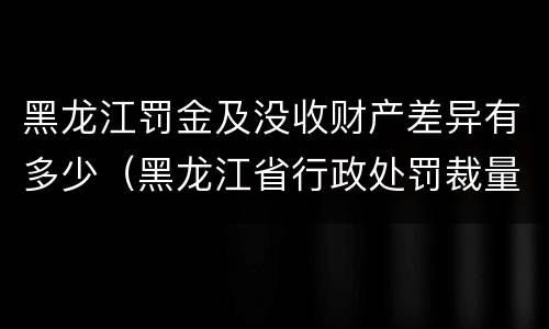 黑龙江罚金及没收财产差异有多少（黑龙江省行政处罚裁量标准）