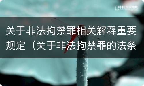 关于非法拘禁罪相关解释重要规定（关于非法拘禁罪的法条）