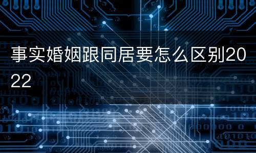 事实婚姻跟同居要怎么区别2022