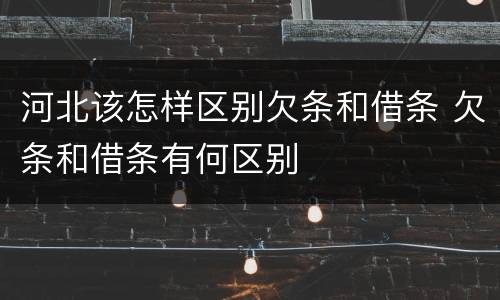 河北该怎样区别欠条和借条 欠条和借条有何区别