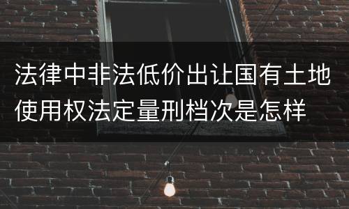 法律中非法低价出让国有土地使用权法定量刑档次是怎样