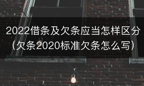2022借条及欠条应当怎样区分（欠条2020标准欠条怎么写）