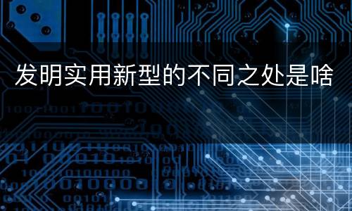 发明实用新型的不同之处是啥