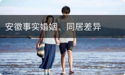 安徽事实婚姻、同居差异