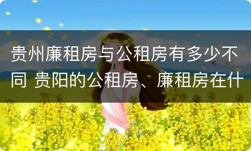 贵州廉租房与公租房有多少不同 贵阳的公租房、廉租房在什么地方?