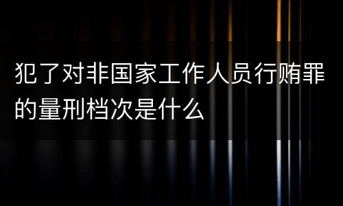 犯了对非国家工作人员行贿罪的量刑档次是什么