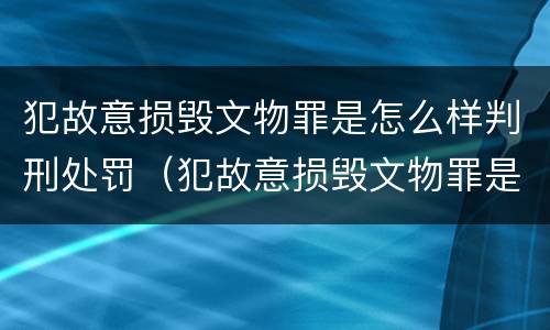 犯故意损毁文物罪是怎么样判刑处罚（犯故意损毁文物罪是怎么样判刑处罚的）