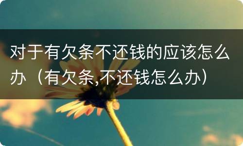 对于有欠条不还钱的应该怎么办（有欠条,不还钱怎么办）