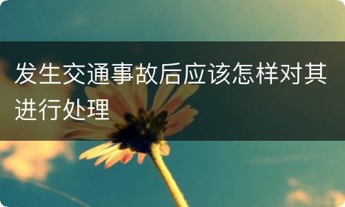 发生交通事故后应该怎样对其进行处理