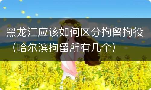 黑龙江应该如何区分拘留拘役（哈尔滨拘留所有几个）