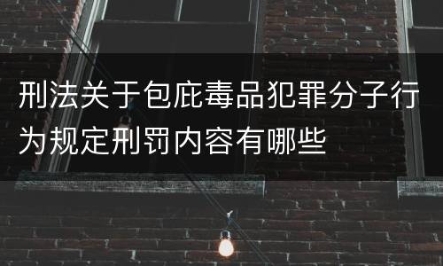 刑法关于包庇毒品犯罪分子行为规定刑罚内容有哪些