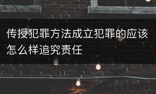 传授犯罪方法成立犯罪的应该怎么样追究责任
