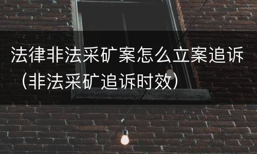 法律非法采矿案怎么立案追诉（非法采矿追诉时效）