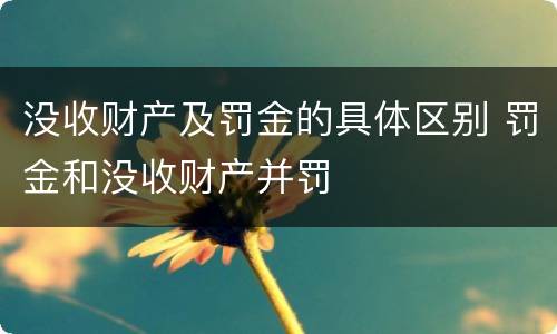 没收财产及罚金的具体区别 罚金和没收财产并罚