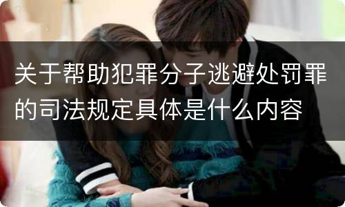 关于帮助犯罪分子逃避处罚罪的司法规定具体是什么内容
