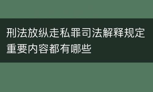 刑法放纵走私罪司法解释规定重要内容都有哪些