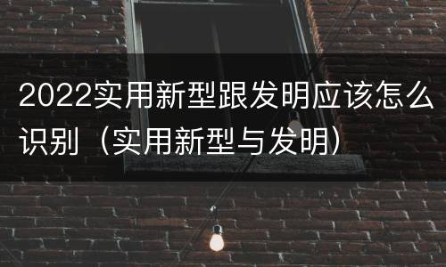 2022实用新型跟发明应该怎么识别（实用新型与发明）