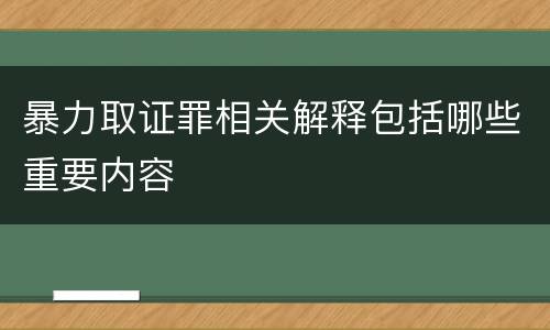 暴力取证罪相关解释包括哪些重要内容