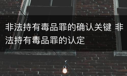 非法持有毒品罪的确认关键 非法持有毒品罪的认定