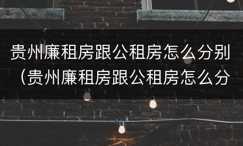 贵州廉租房跟公租房怎么分别（贵州廉租房跟公租房怎么分别的）