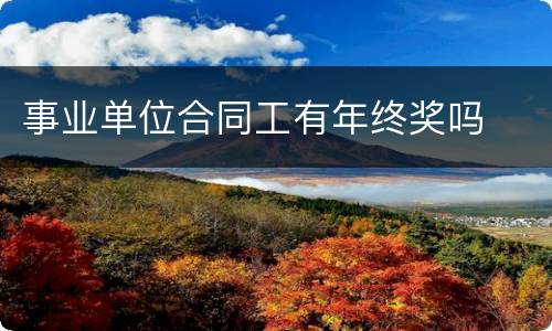 事业单位合同工有年终奖吗