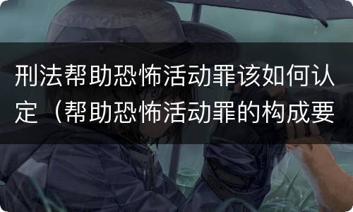 刑法帮助恐怖活动罪该如何认定（帮助恐怖活动罪的构成要件）