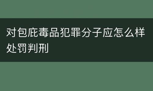 对包庇毒品犯罪分子应怎么样处罚判刑