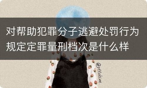 对帮助犯罪分子逃避处罚行为规定定罪量刑档次是什么样
