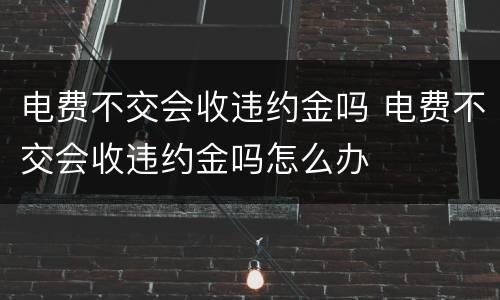 电费不交会收违约金吗 电费不交会收违约金吗怎么办