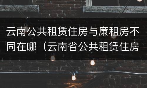 云南公共租赁住房与廉租房不同在哪（云南省公共租赁住房）