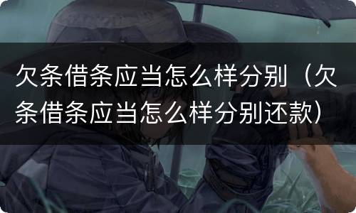 欠条借条应当怎么样分别（欠条借条应当怎么样分别还款）