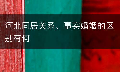 河北同居关系、事实婚姻的区别有何