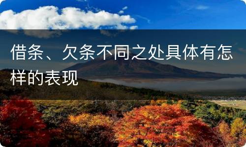 借条、欠条不同之处具体有怎样的表现