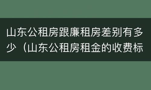 山东公租房跟廉租房差别有多少（山东公租房租金的收费标准）