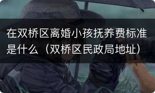 在双桥区离婚小孩抚养费标准是什么（双桥区民政局地址）