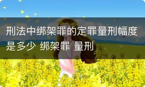刑法中绑架罪的定罪量刑幅度是多少 绑架罪 量刑