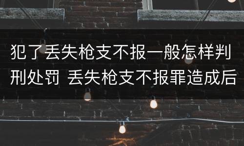 犯了丢失枪支不报一般怎样判刑处罚 丢失枪支不报罪造成后果