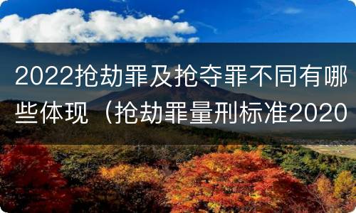 2022抢劫罪及抢夺罪不同有哪些体现（抢劫罪量刑标准2020）