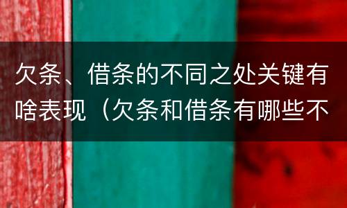 欠条、借条的不同之处关键有啥表现（欠条和借条有哪些不同点）