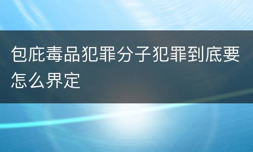 包庇毒品犯罪分子犯罪到底要怎么界定