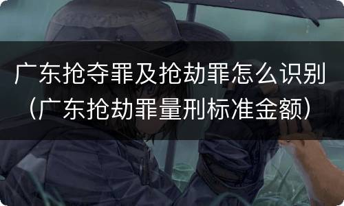 广东抢夺罪及抢劫罪怎么识别（广东抢劫罪量刑标准金额）