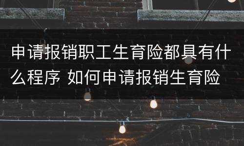 申请报销职工生育险都具有什么程序 如何申请报销生育险
