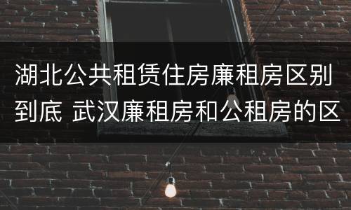 湖北公共租赁住房廉租房区别到底 武汉廉租房和公租房的区别