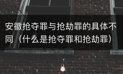 安徽抢夺罪与抢劫罪的具体不同（什么是抢夺罪和抢劫罪）