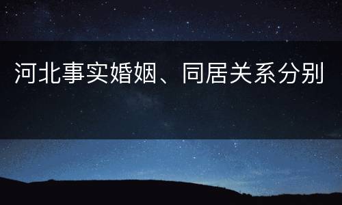河北事实婚姻、同居关系分别