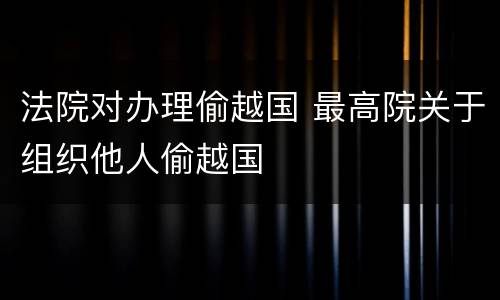 法院对办理偷越国 最高院关于组织他人偷越国