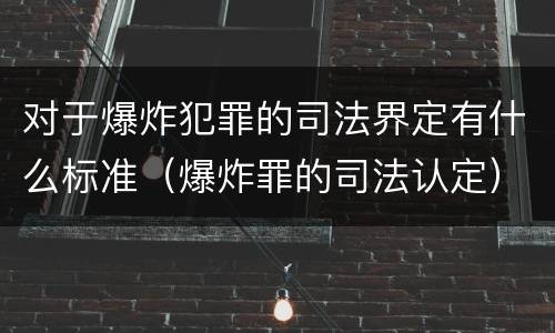 对于爆炸犯罪的司法界定有什么标准（爆炸罪的司法认定）