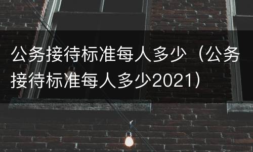 公务接待标准每人多少（公务接待标准每人多少2021）