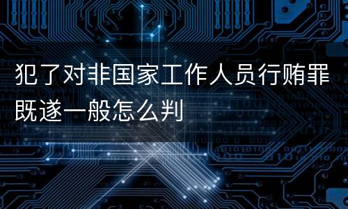 犯了对非国家工作人员行贿罪既遂一般怎么判