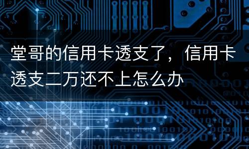 堂哥的信用卡透支了，信用卡透支二万还不上怎么办
